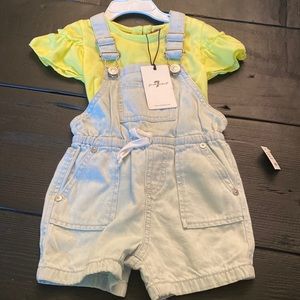 Kids overalls and shirt set